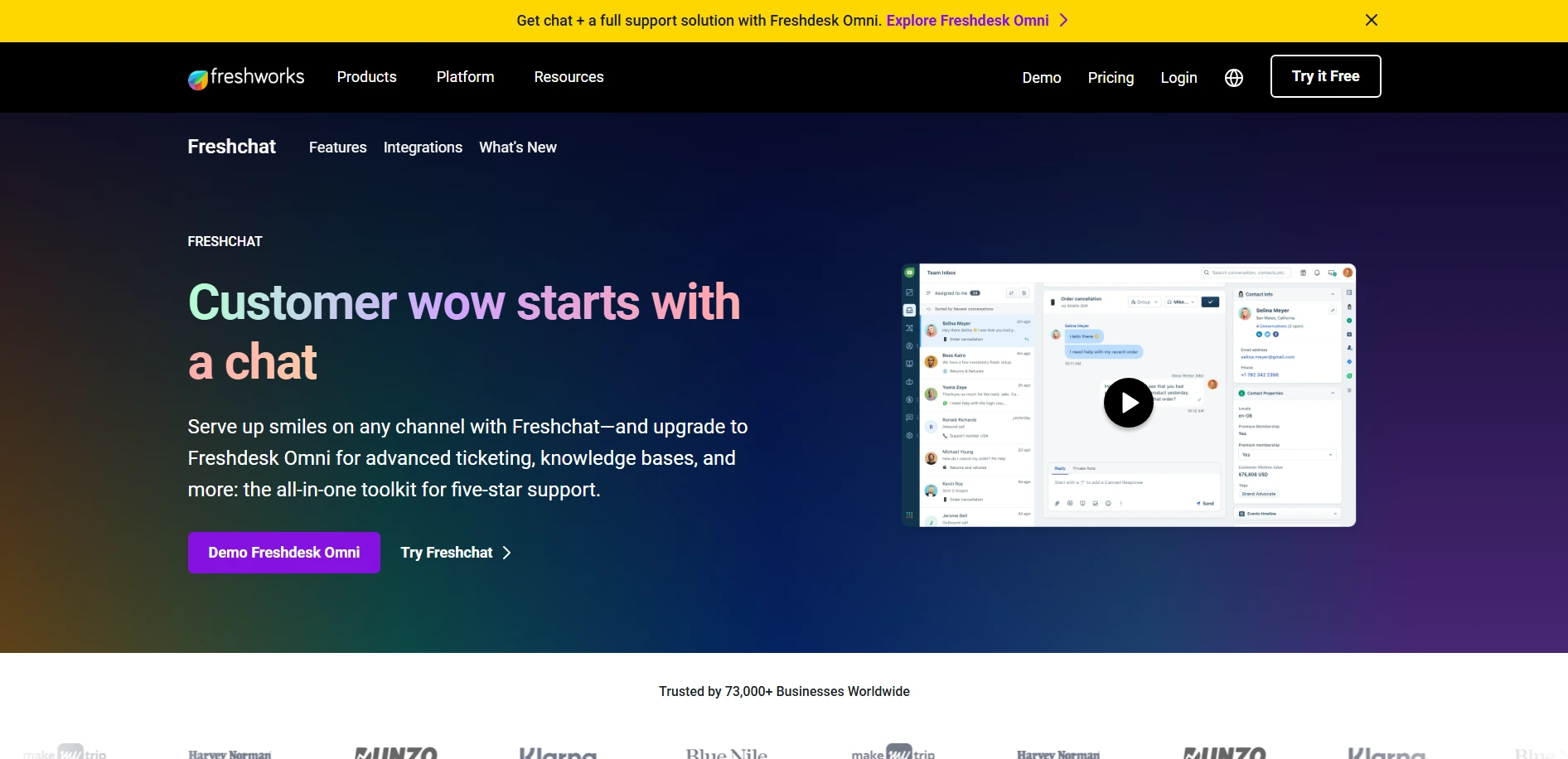 Freshchat - Chatbots & Customer Support Tools