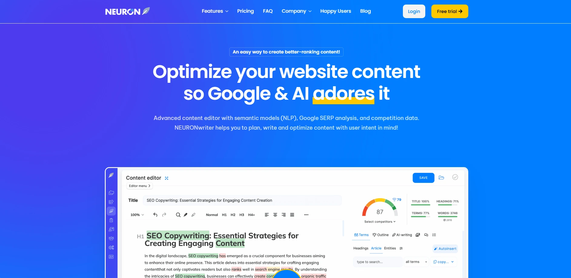 NeuronWriter - SEO & Content Optimization Tools